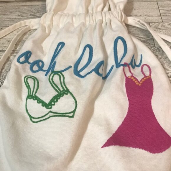 NWOT BUCKHEAD BETTIES Lingerie Embroidered Travel Bag Drawstring Closure - Picture 3 of 7